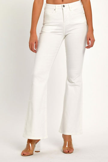 Mid Rise Flare White Jeans