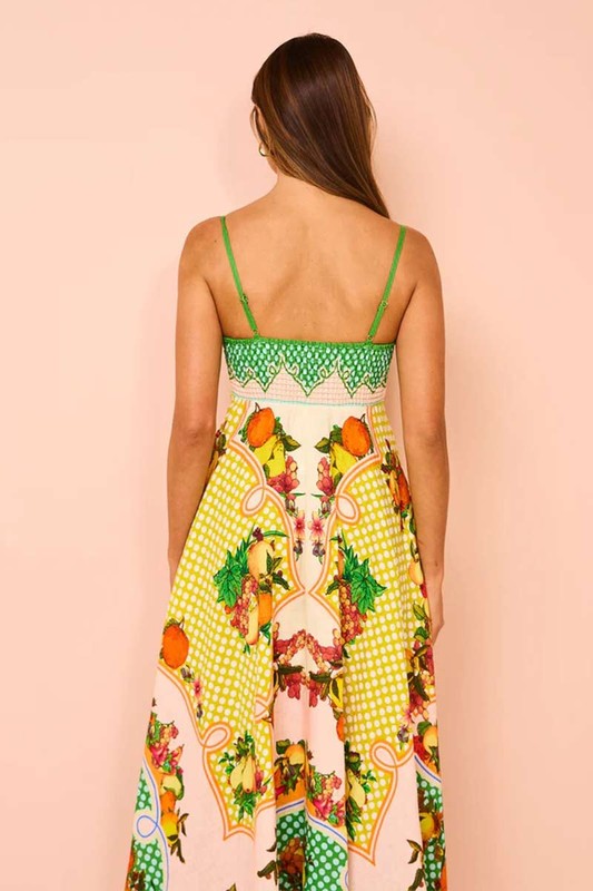 Citrus Print Maxi Dress