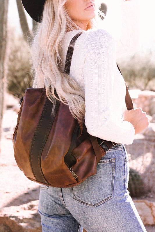 Brown Stitch Backpack