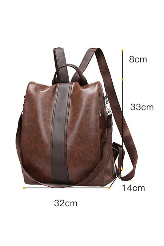 Brown Stitch Backpack