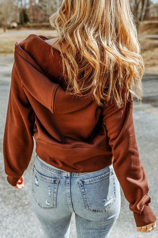 Chocolate Brown Zipper Pullover
