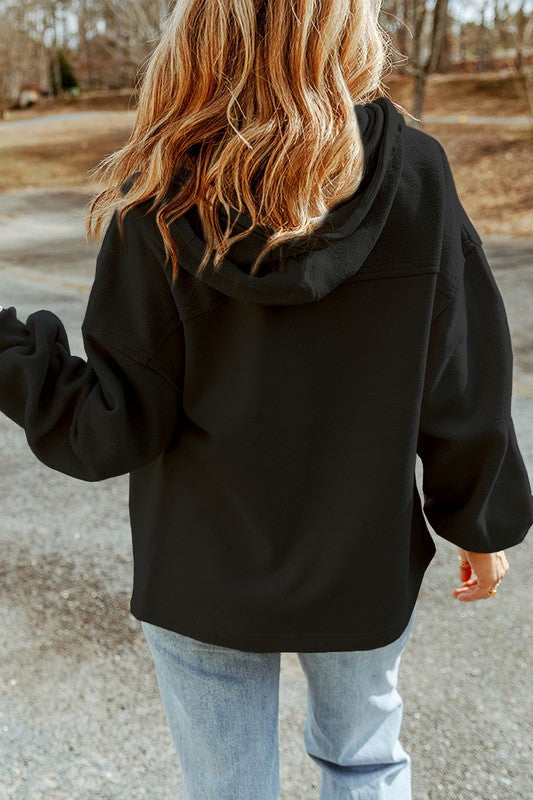 Flap Pocket Zip Up Hoodie Jacket