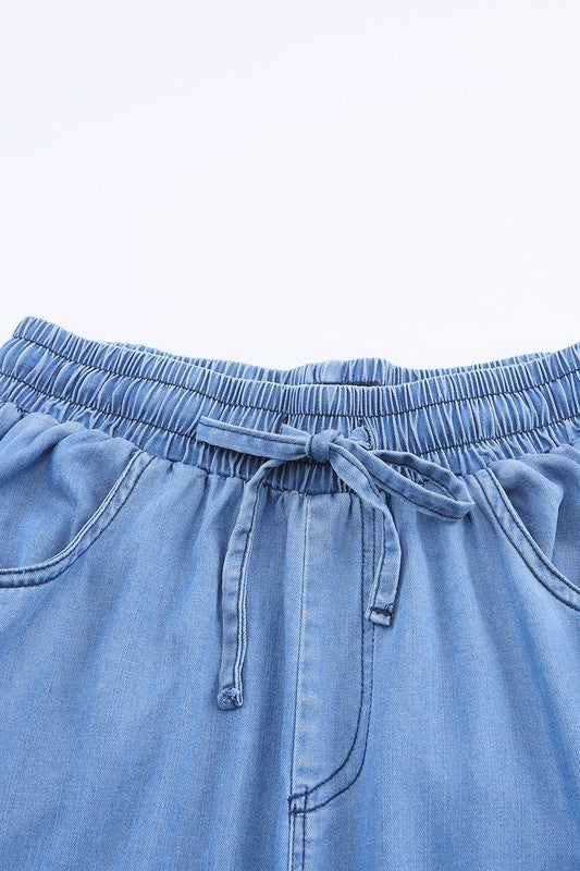 Tencel Denim Drawstring Pants