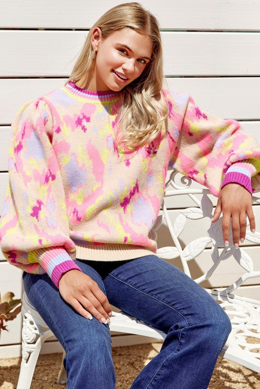 Abstract Neon Sweater