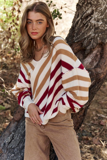 Diagonal Stripe Sweater