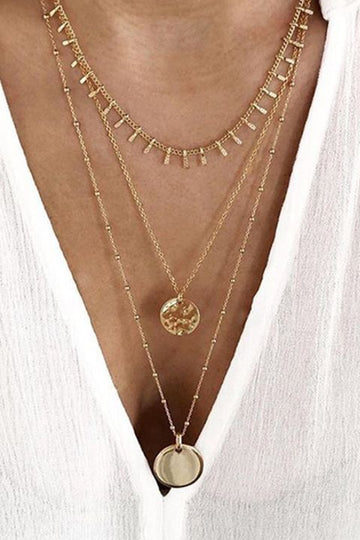 Triple Layer Gold Plated Necklace