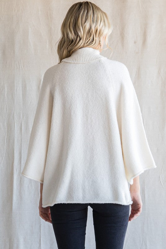 Ivory Dolman Turtleneck Pullover