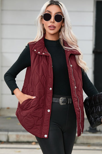 Burgundy Puffer Vest