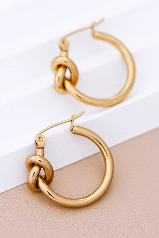 Gold Love Knot Hoop Earring