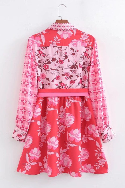 Pink Multi Pattern Dress