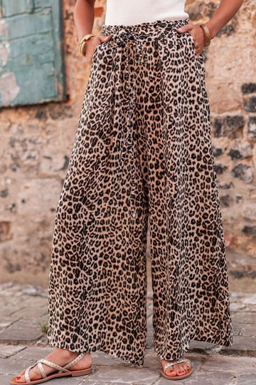Desert Palm Boho Leopard Pants