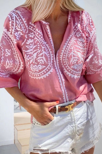 Boho Embroidered Top