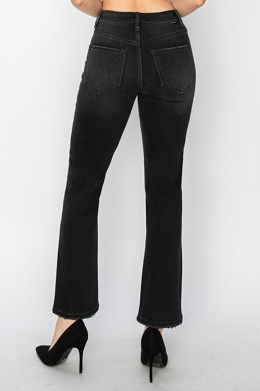 Black High Rise Crop Denim