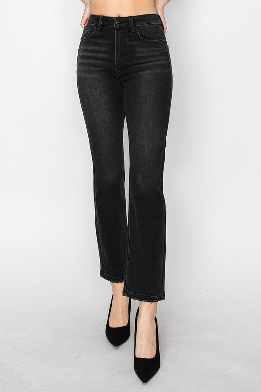 Black High Rise Crop Denim