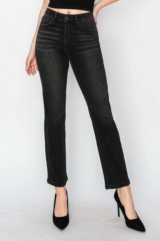 Black High Rise Crop Denim