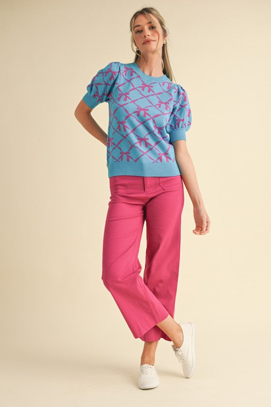 Magenta Berry Front Pocket Pants