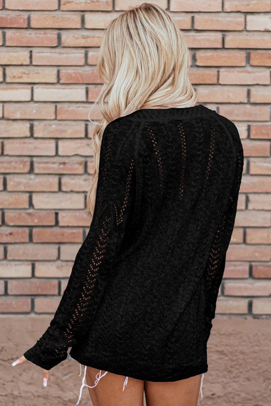 Lightweight Open Knit Cardigan