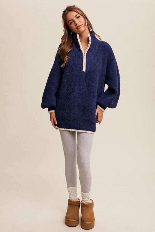 Navy Micro Fiber Pullover