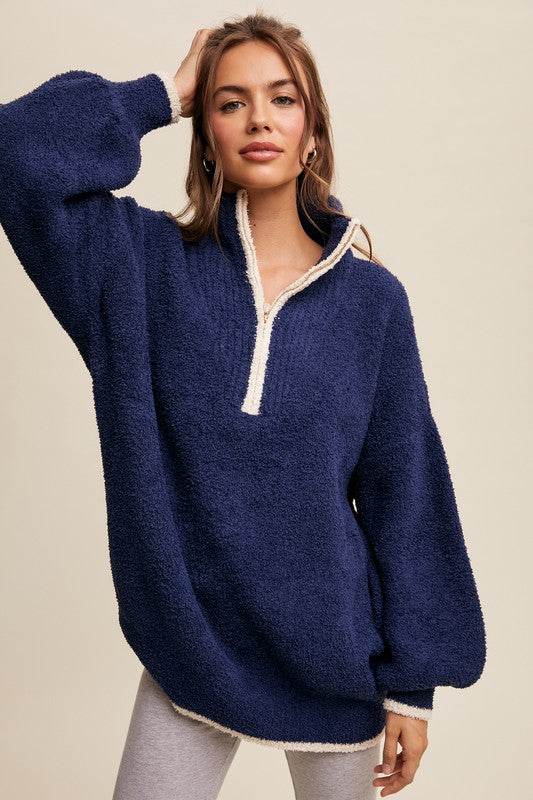 Navy Micro Fiber Pullover