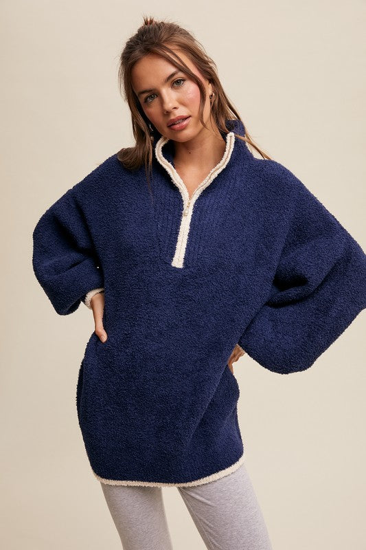 Navy Micro Fiber Pullover