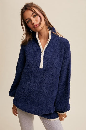 Navy Micro Fiber Pullover