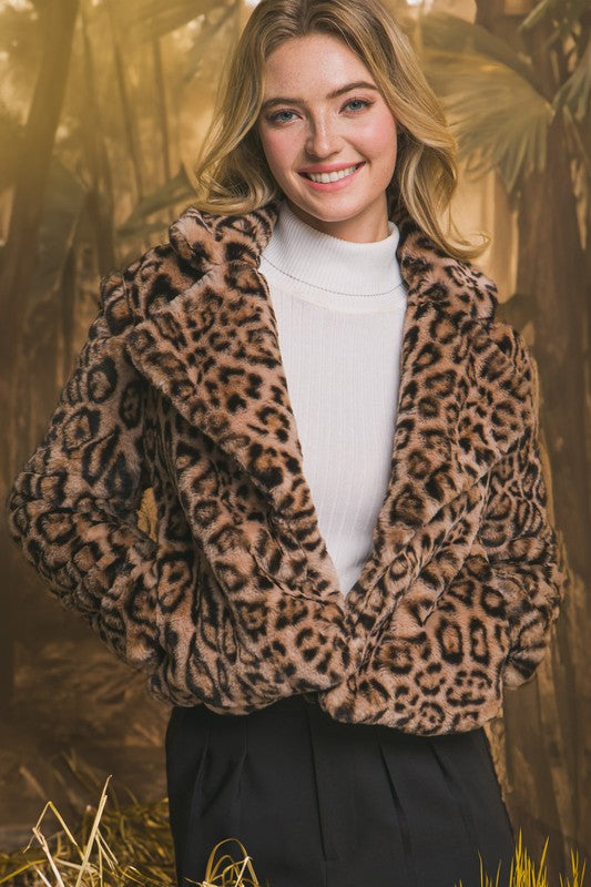 Faux Fur Leopard Jacket