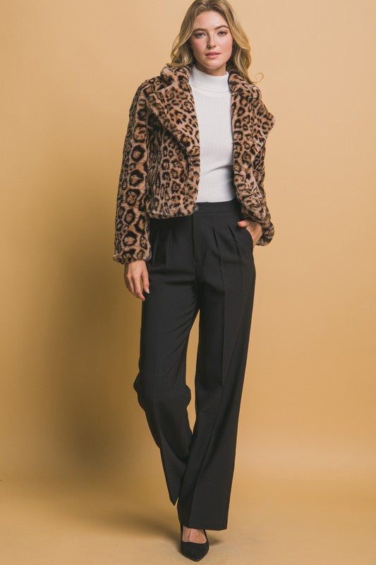 Faux Fur Leopard Jacket