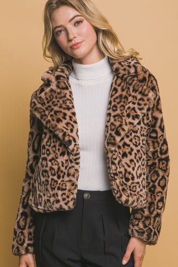 Faux Fur Leopard Jacket