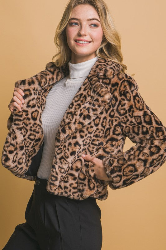 Faux Fur Leopard Jacket