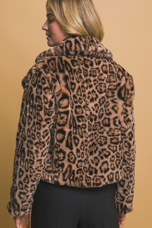 Faux Fur Leopard Jacket