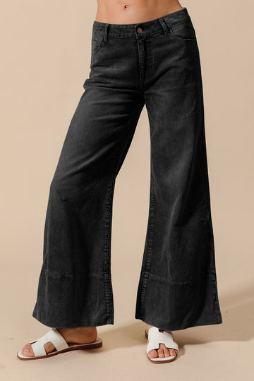 Wide Leg Washed Corduroy Pants