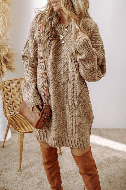 Cable Knit Sweater Dress