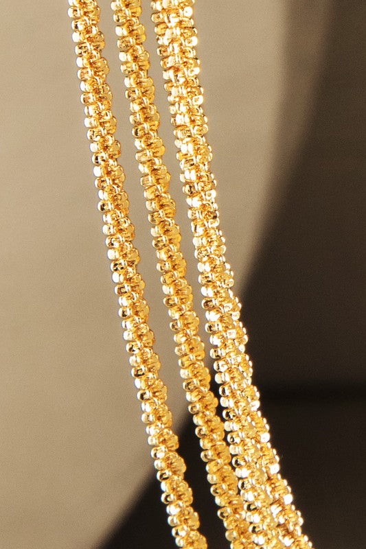 Brass Gold Mini Chain Link Layer Necklace