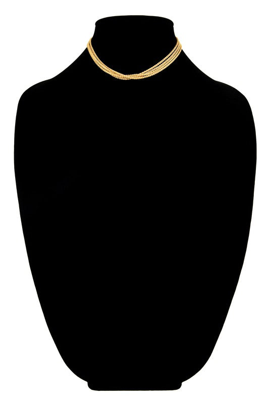 Brass Gold Mini Chain Link Layer Necklace