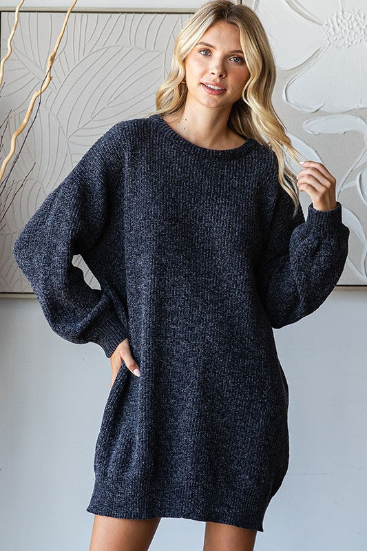 Chenille Knitted Sweater Dress