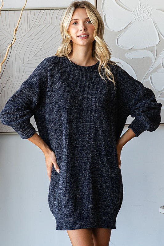 Chenille Knitted Sweater Dress