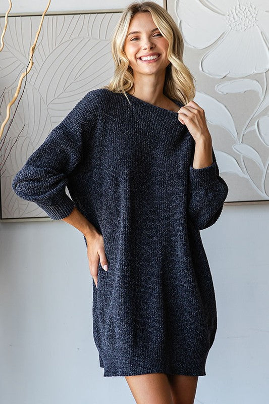 Chenille Knitted Sweater Dress