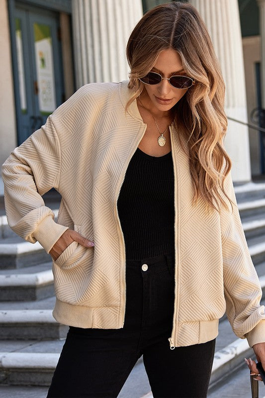 Textured Bomber Jacket