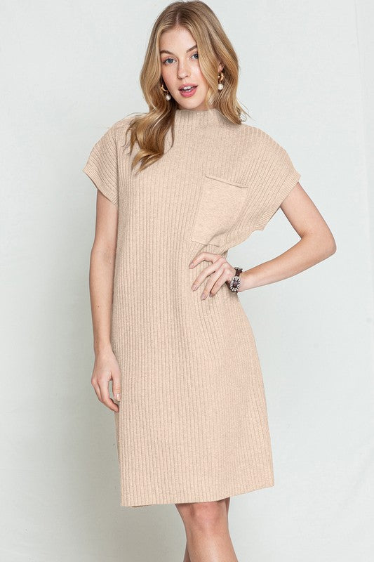 Patch Pocket Sweater Dress