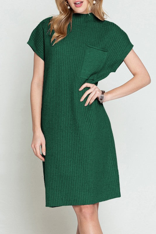 Patch Pocket Sweater Dress