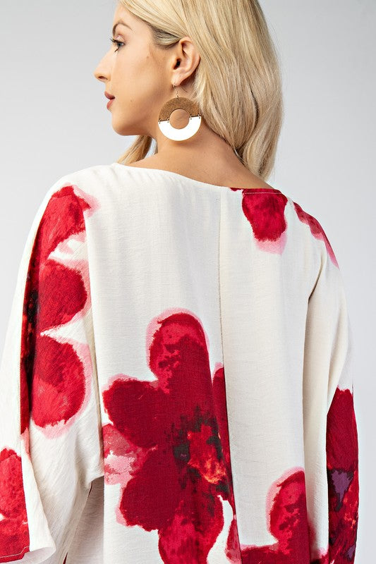 Bold Red Floral Maxi Dress