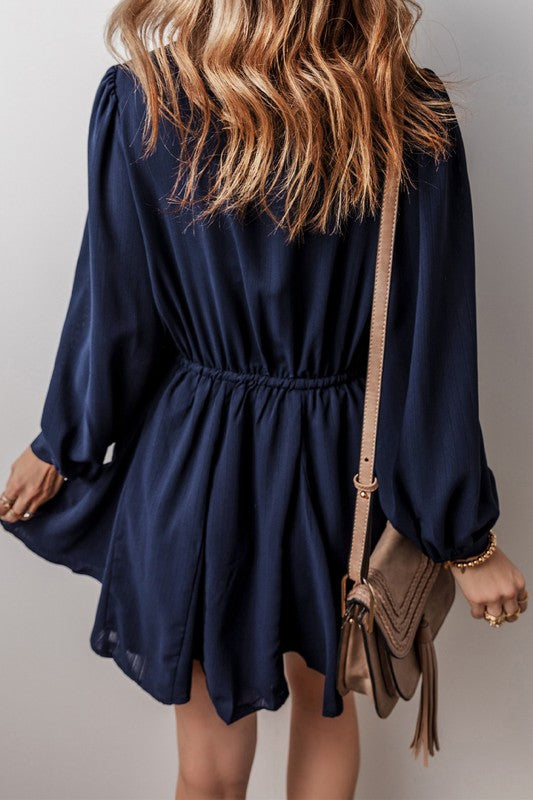 Navy Front Pocket Dress