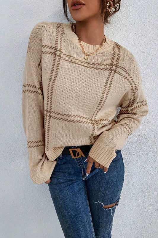 Plaid Pattern Sweater