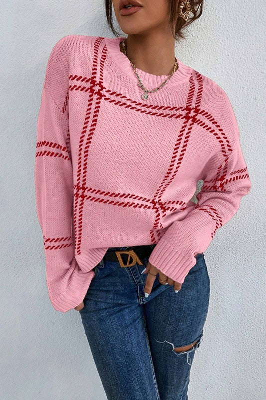 Plaid Pattern Sweater