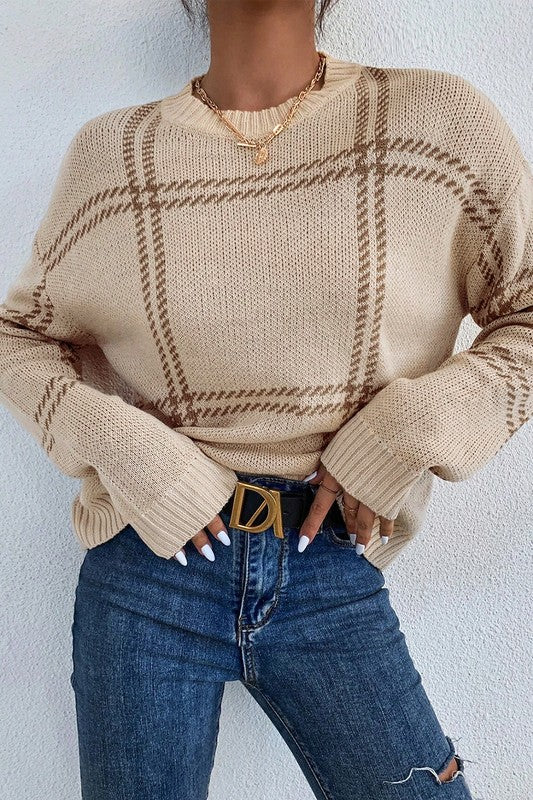 Plaid Pattern Sweater