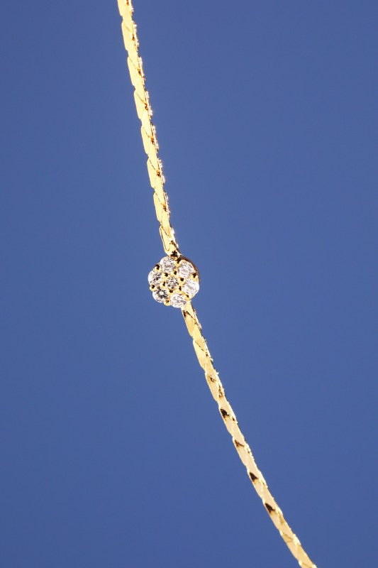 CZ Pave Gold Tone Necklace