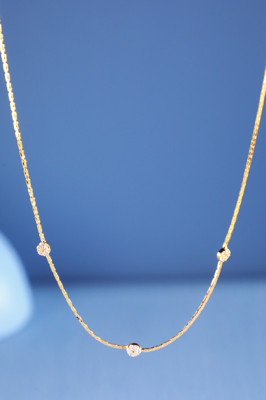CZ Pave Gold Tone Necklace