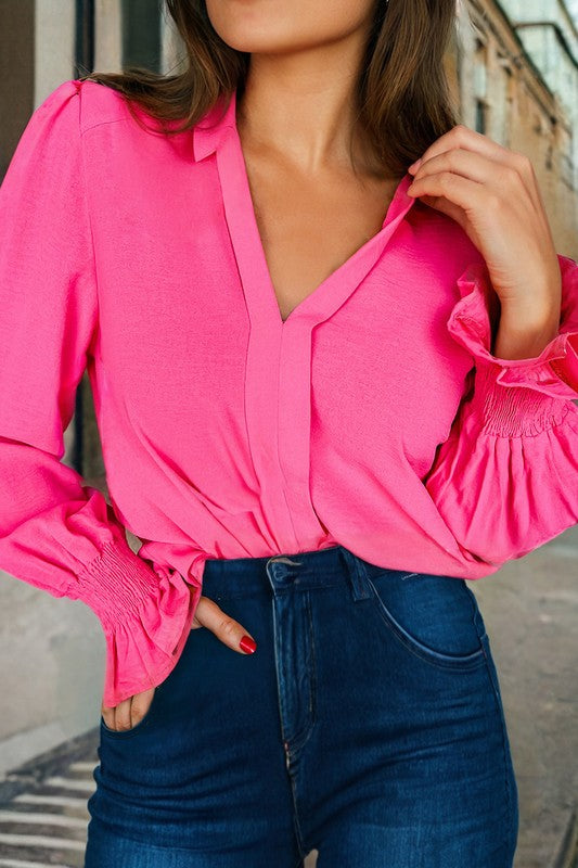 Rose V Neck Top