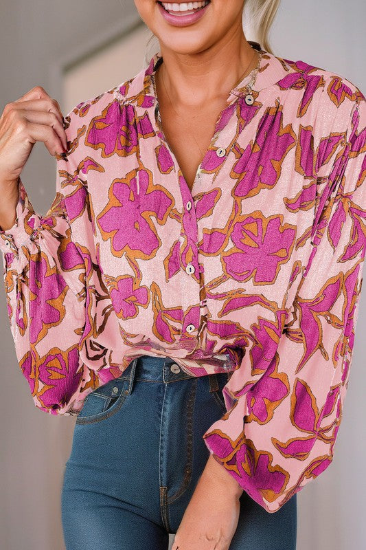 Floral Batwing Oversized Top