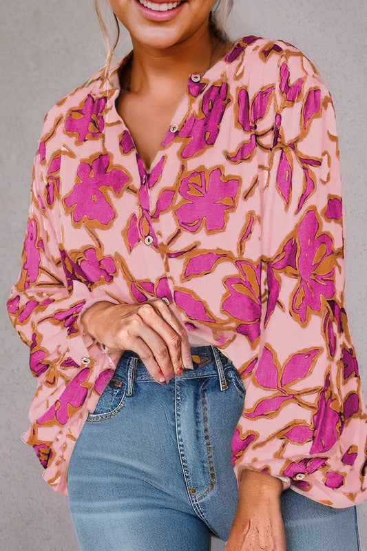 Floral Batwing Oversized Top